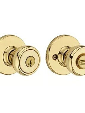 Kwikset Tylo Polished Brass Keyed Entry Door Knob